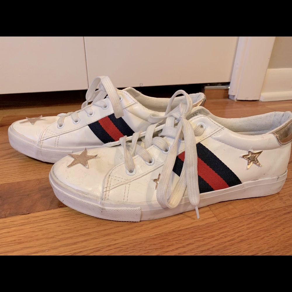 White sneakers inspired by Golden Goose